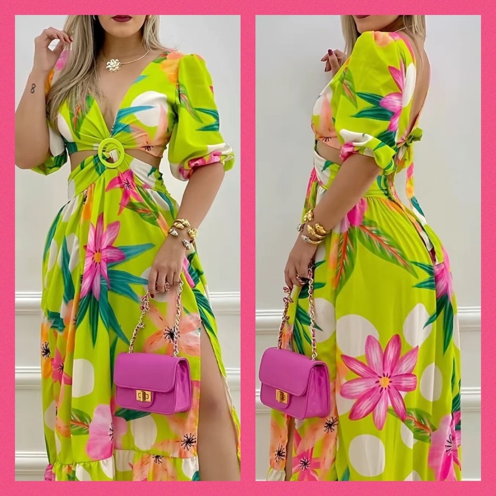 🌴TROPICAL CUT OUT MAXI DRESS
